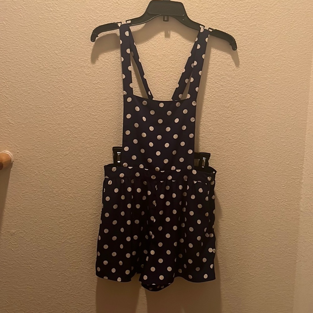 Blue polka dot jumpsuit